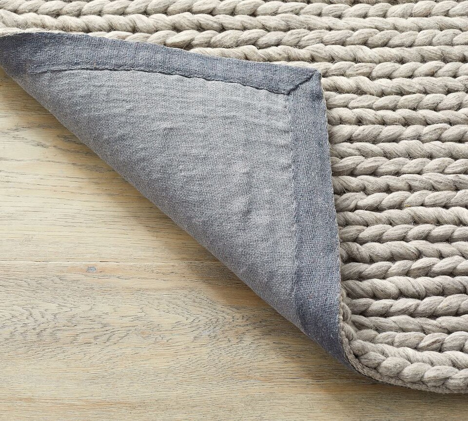 Chunky Knit Sweater Rug Heathered Grey Pottery Barn Australia